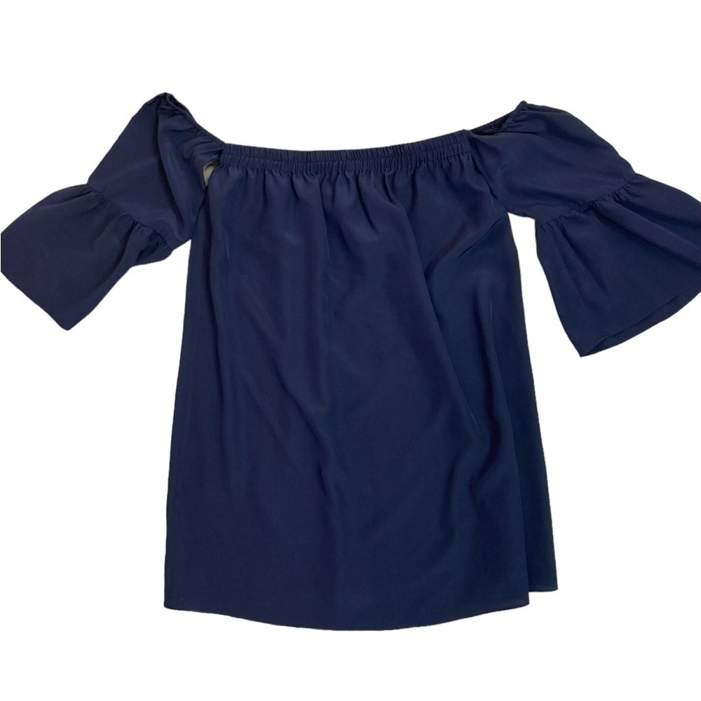 Lilly Pulitzer Navy Off-Shoulder Blouse